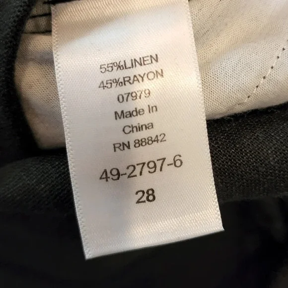 Ellos Linen Blend Stretch Waist Black Crop Cargo Pant Plus Size 28 4X New NWOTS - Picture 9 of 15